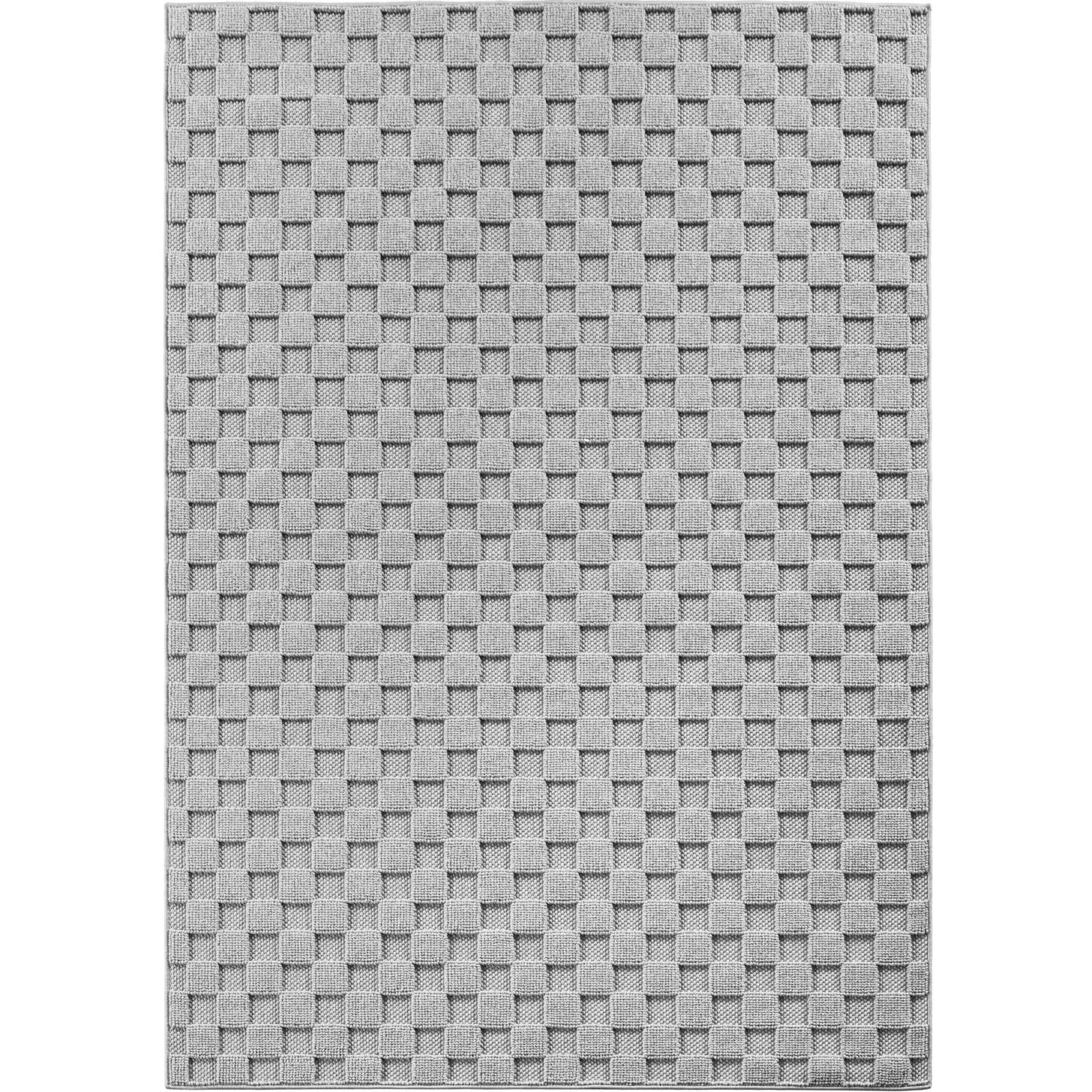 12067 HELIX Kortpolig tapijt 60 x 110 cm Zilver - Afbeelding 1