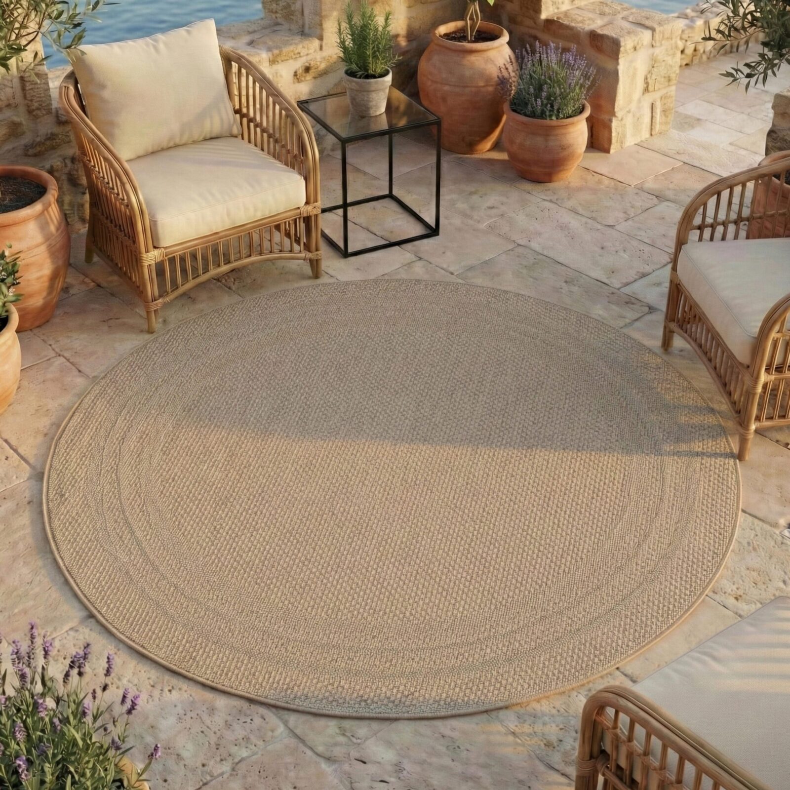 Desert Buitenkleed Met rand – Beige (1304)