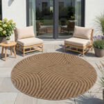AYYILDIZ In-/Outdoorteppich TIMBER 1401 Beige 200 x 200 cm - Afbeelding 2
