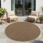AYYILDIZ In-/Outdoorteppich TIMBER 1404 Beige 80 x 80 cm - Afbeelding 2