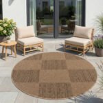 AYYILDIZ In-/Outdoorteppich TIMBER 1405 Beige 200 x 200 cm - Afbeelding 2