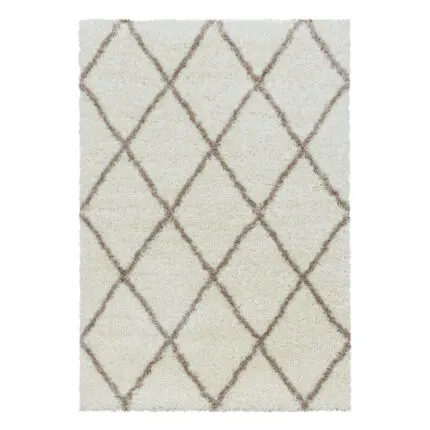 Alvor Hoogpolig vloerkleed Geometrisch – Crème (3401)