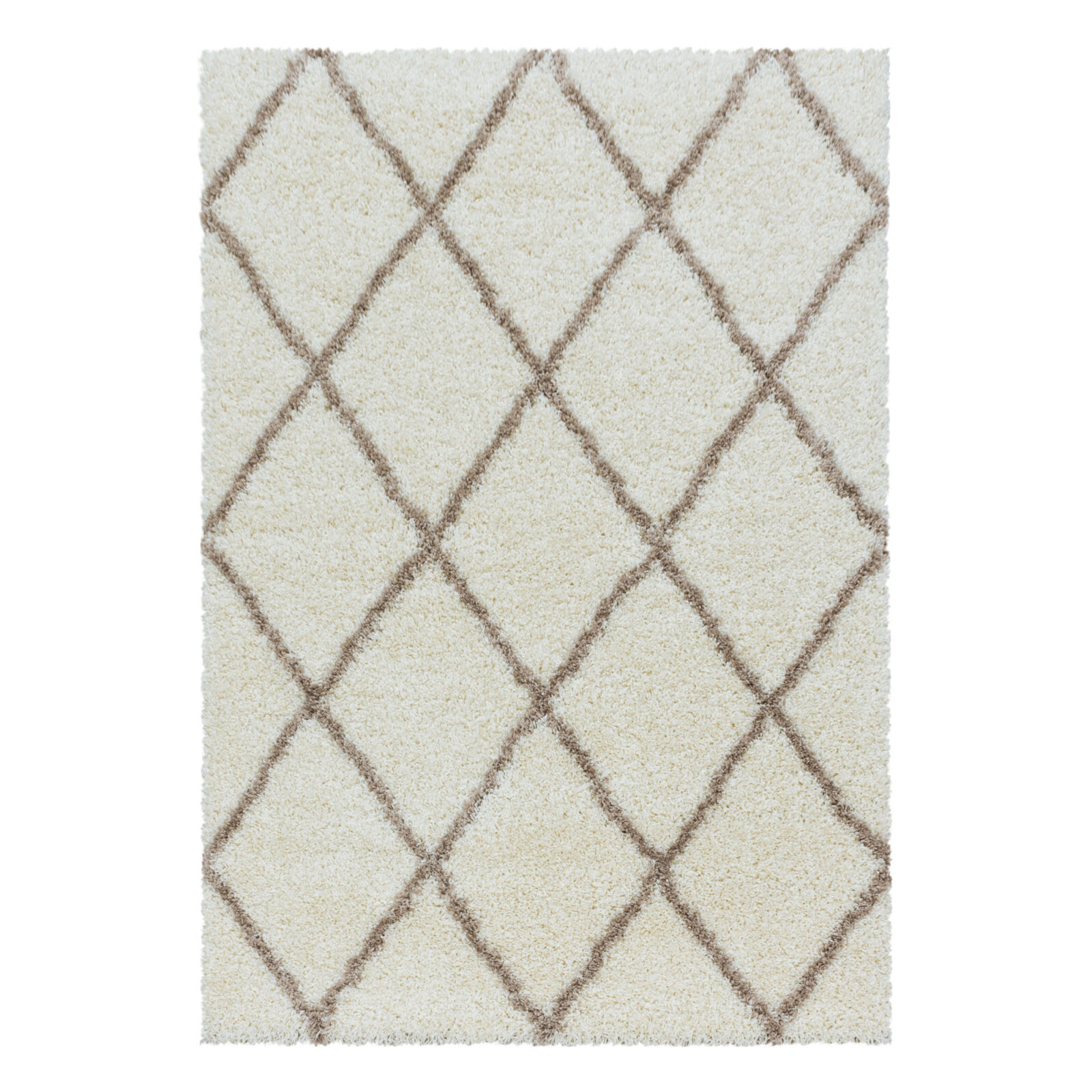Alvor Hoogpolig vloerkleed Geometrisch – Crème (3401)
