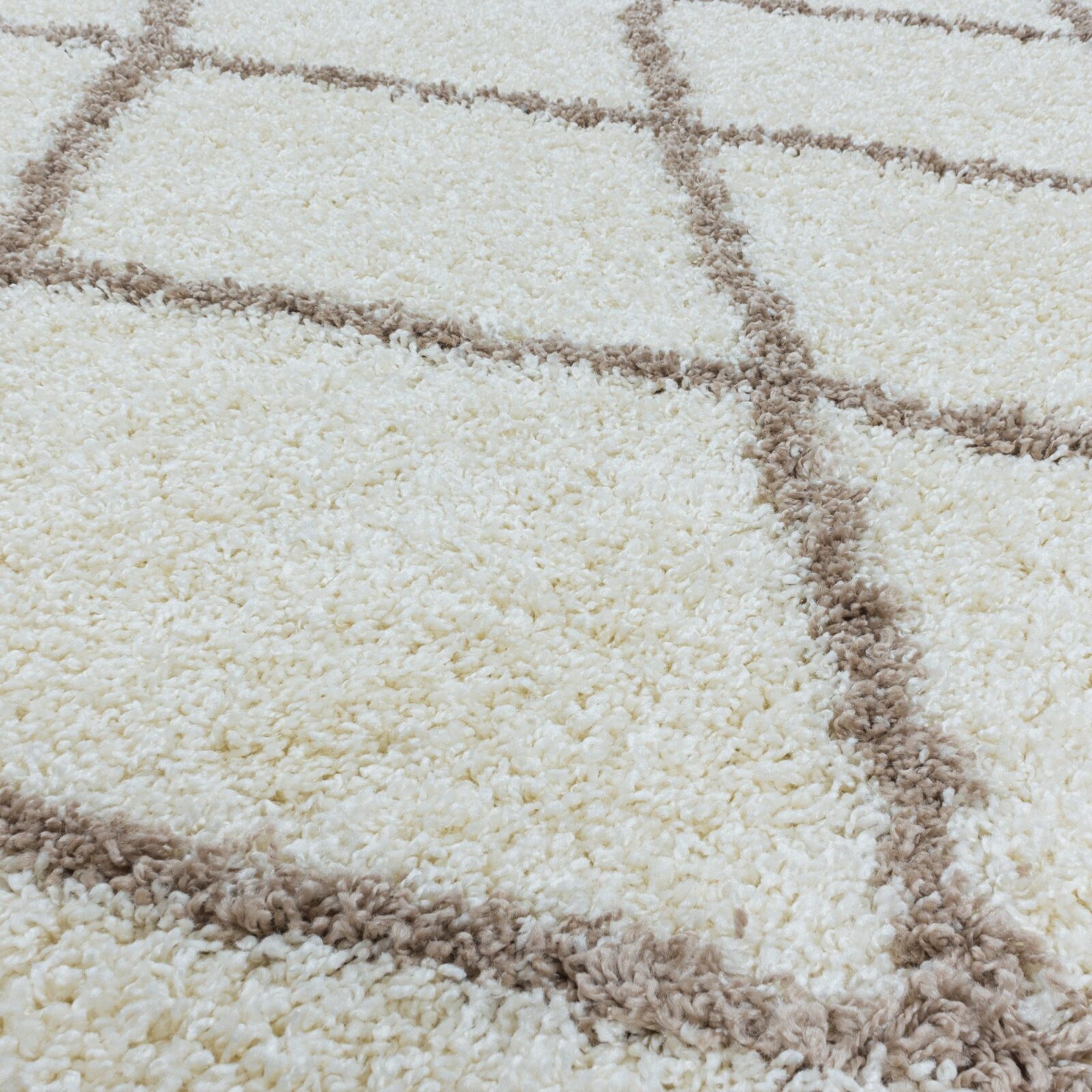 Alvor Hoogpolig vloerkleed Geometrisch – Crème (3401)