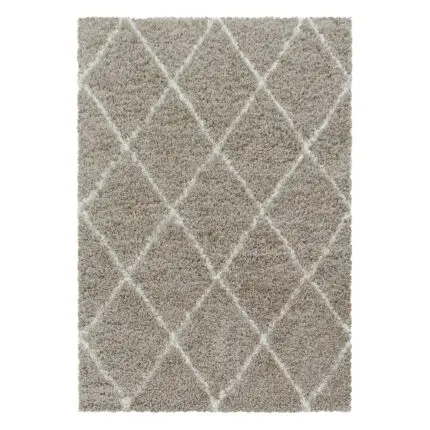 Alvor Hoogpolig vloerkleed Geometrisch – Beige (3401)