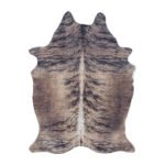 Waschbarer Teppich,  Rindsleder Imitat, Farbe Braun, Teppich für Wohnzimmer, Rücken aus Wildleder, Größe: 100 cm x 135 cm