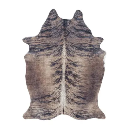 Etosha Wasbaar vloerkleed Koeienhuidlook – Bruin (4115)