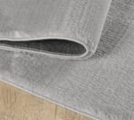 Waschbarer Teppich, Unicolor - Einfarbig, Farbe Silber, Teppich für Wohnzimmer, Rücken aus Filz, Größe: 80 cm Rund - Afbeelding 4