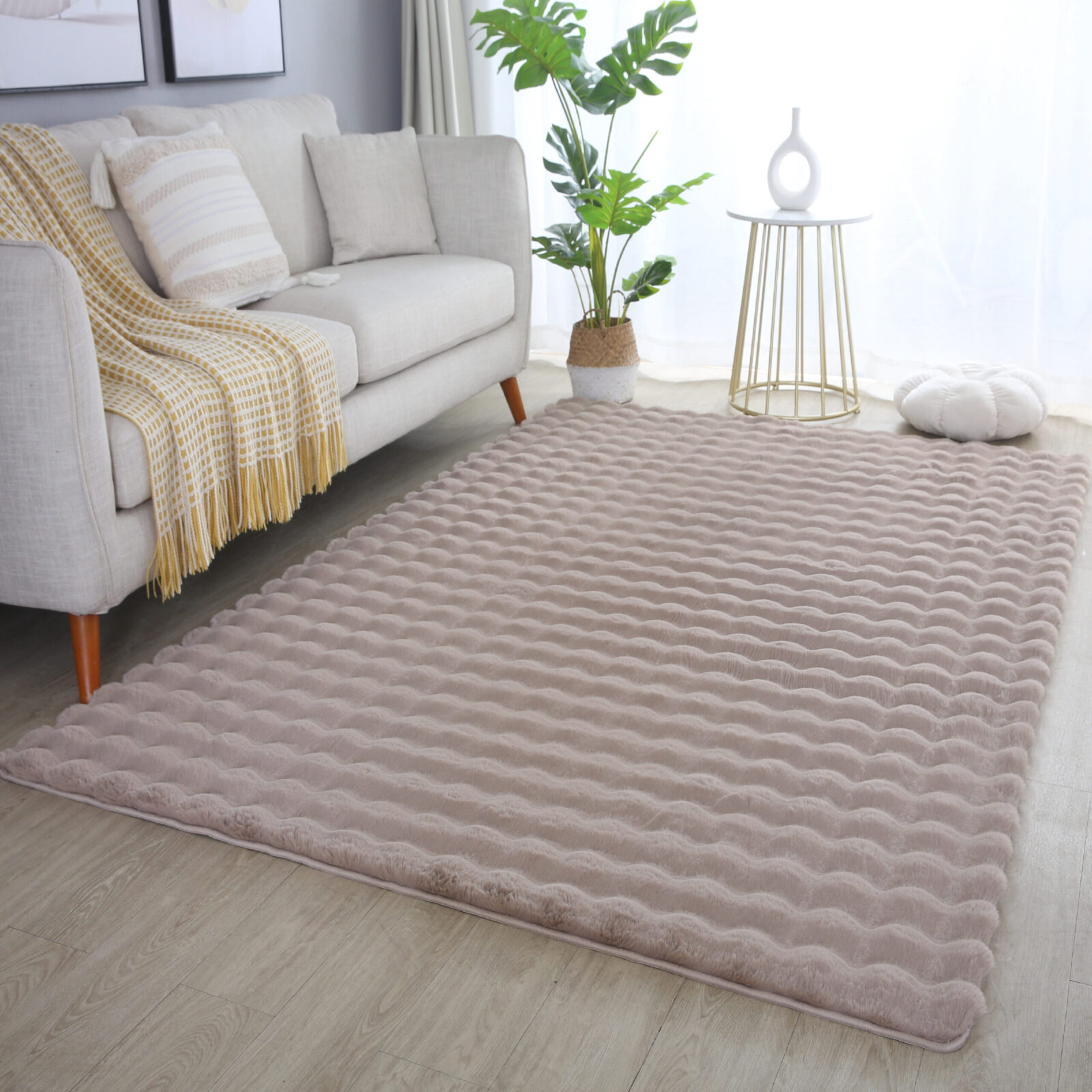 Ambiance Wasbaar vloerkleed Effen – Beige (5110)