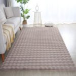 Hochflor Teppich,  Unicolor - Einfarbig, Farbe Beige, Teppich für Wohnzimmer, Rücken aus Baumwolle, Größe: 80 x 250 cm - Afbeelding 4