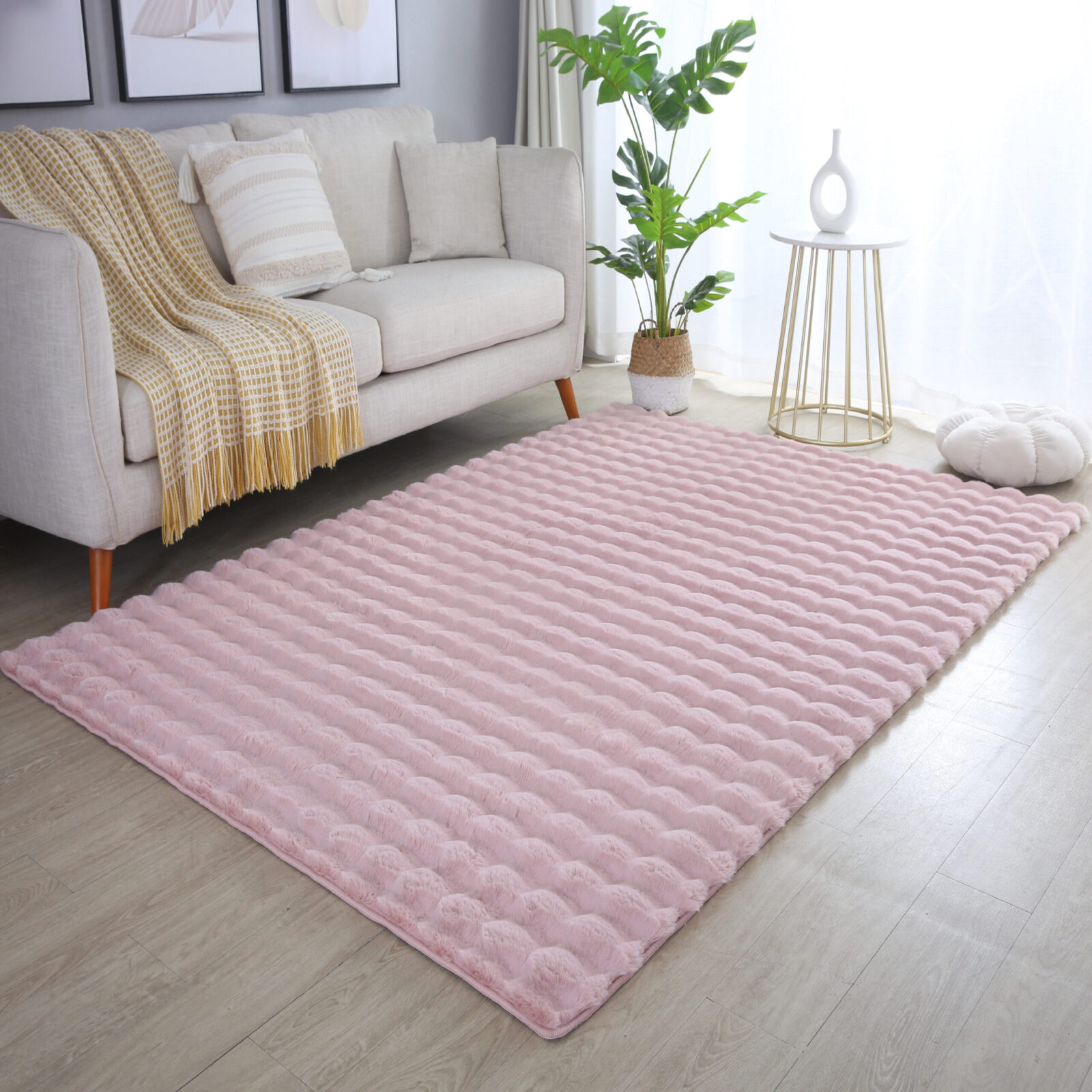 Ambiance Wasbaar vloerkleed Effen – Oudroze (5110)
