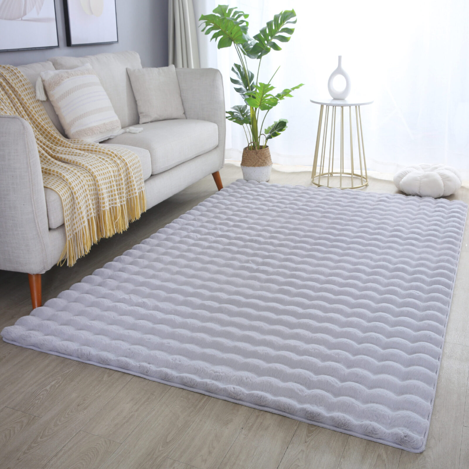 Ambiance Wasbaar vloerkleed Effen – Zilver (5110)