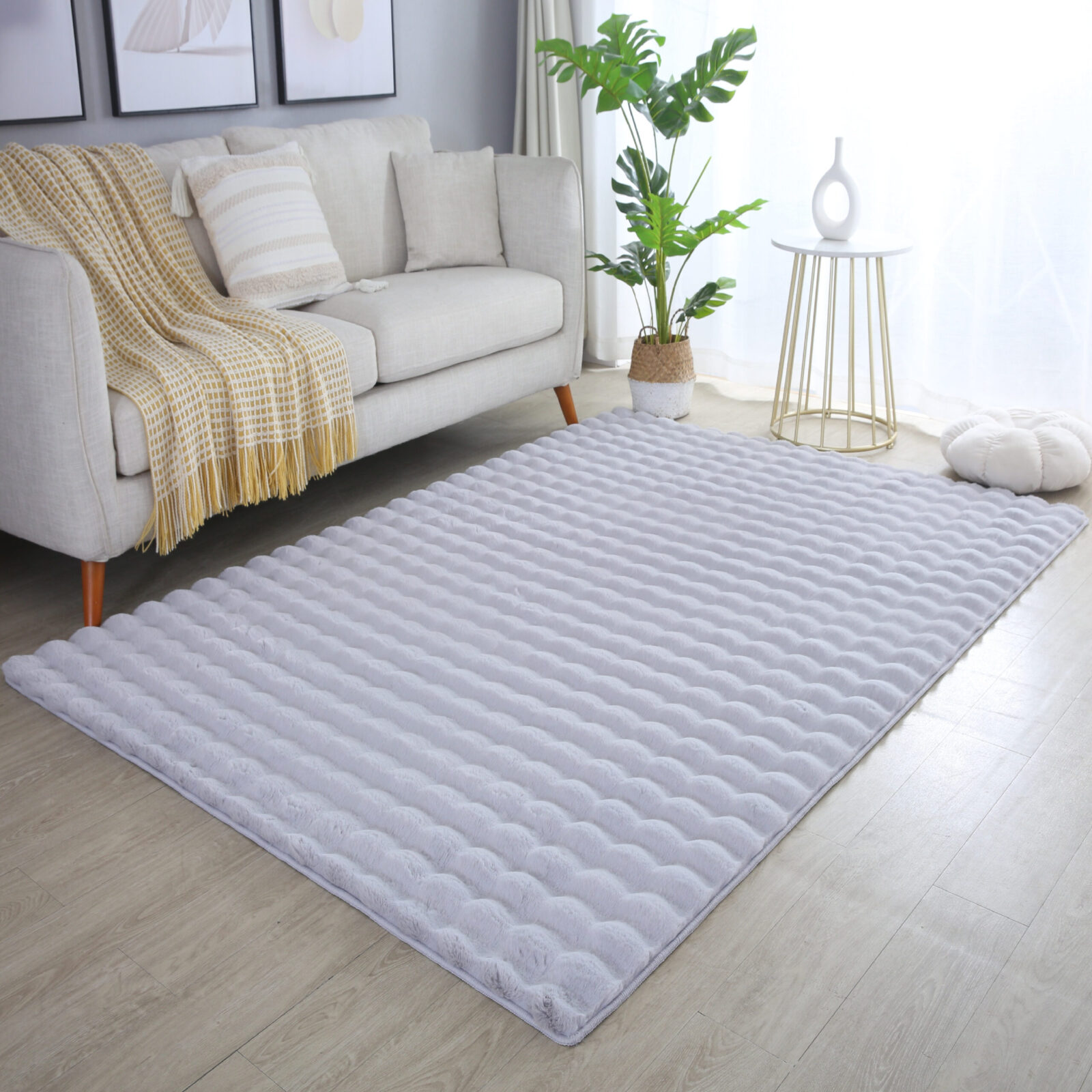 Ambiance Wasbaar vloerkleed Effen – Zilver (5110)