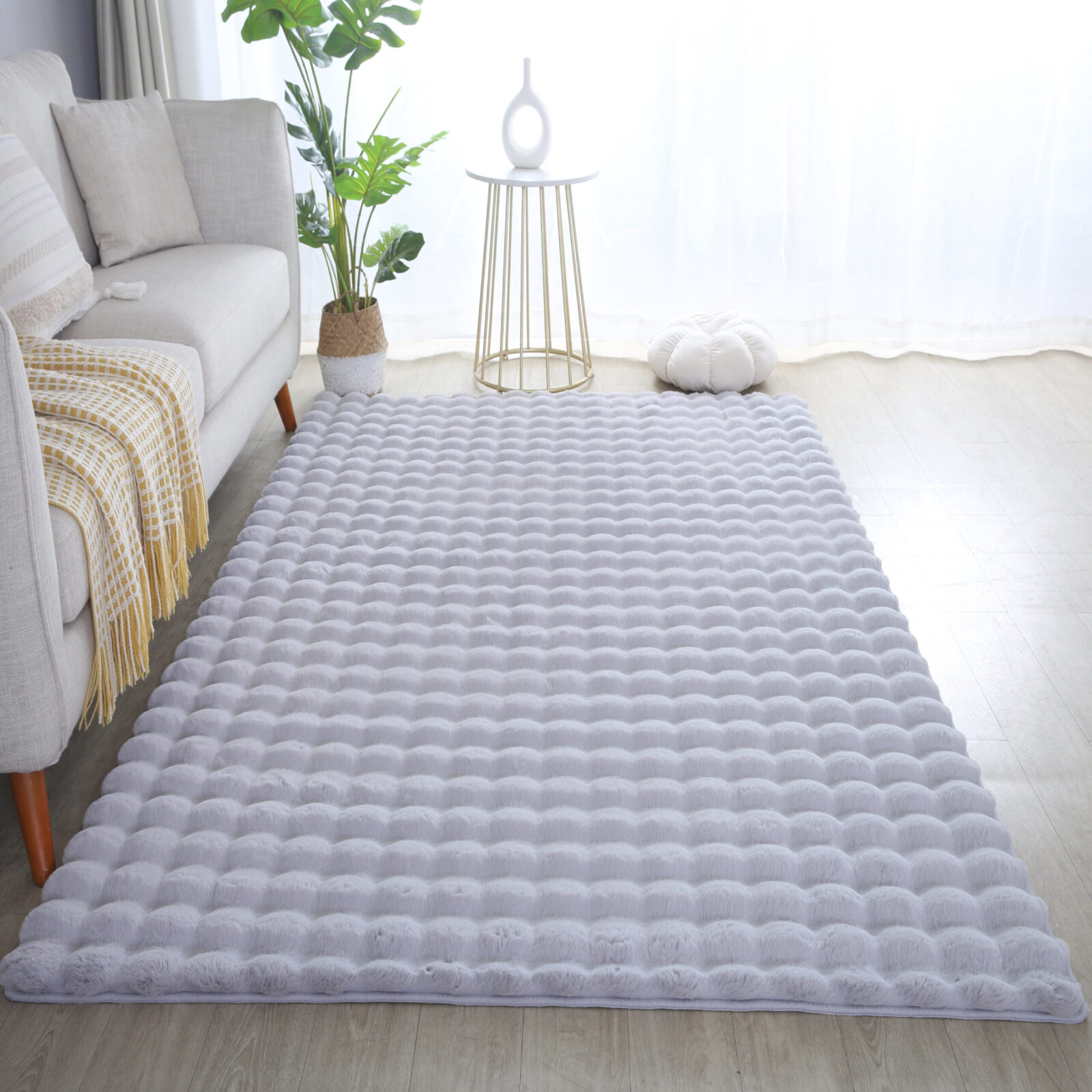 Ambiance Wasbaar vloerkleed Effen – Zilver (5110)