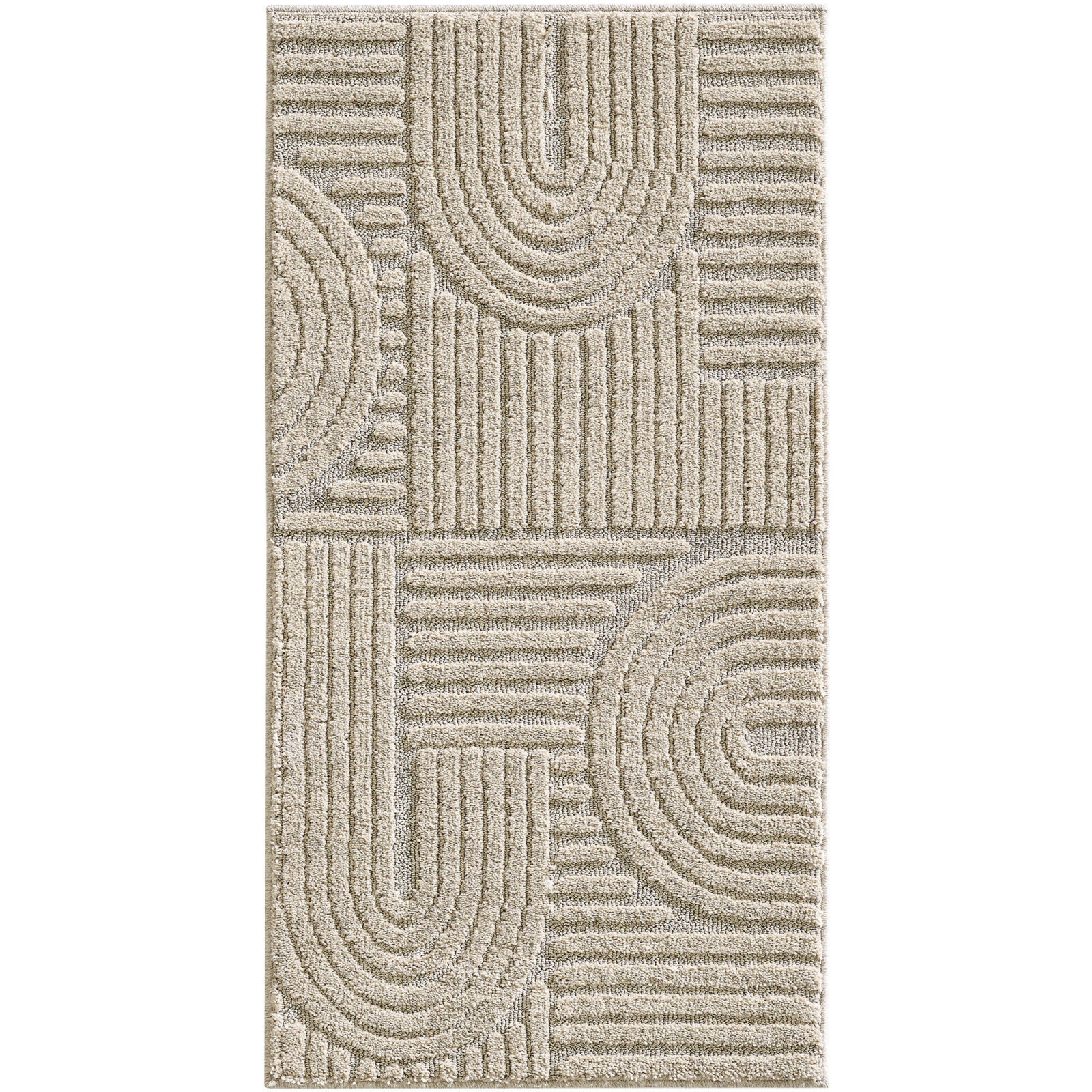 Art Kortpolig vloerkleed Scandinavische boho – Beige (1121)