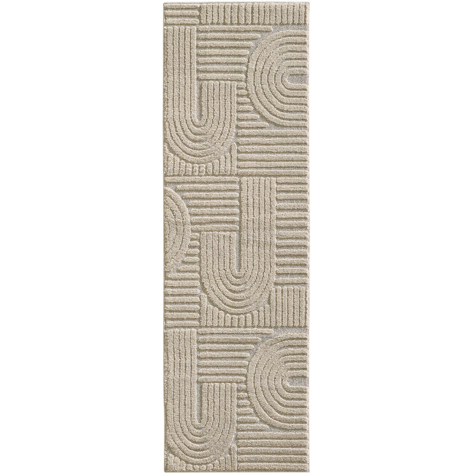 Art Kortpolig vloerkleed Scandinavische boho – Beige (1121)