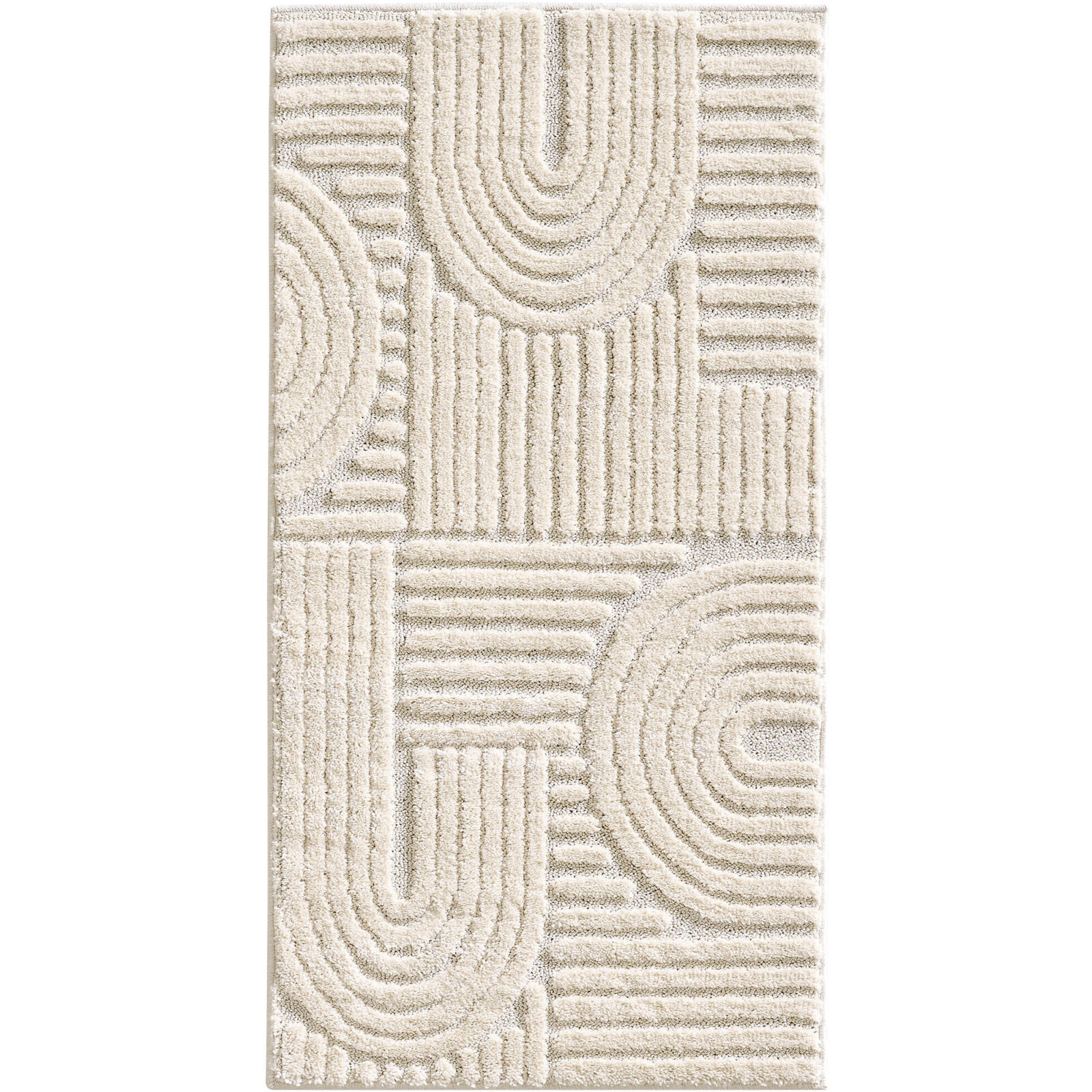 Art Kortpolig vloerkleed Scandinavische boho – Crème (1121)