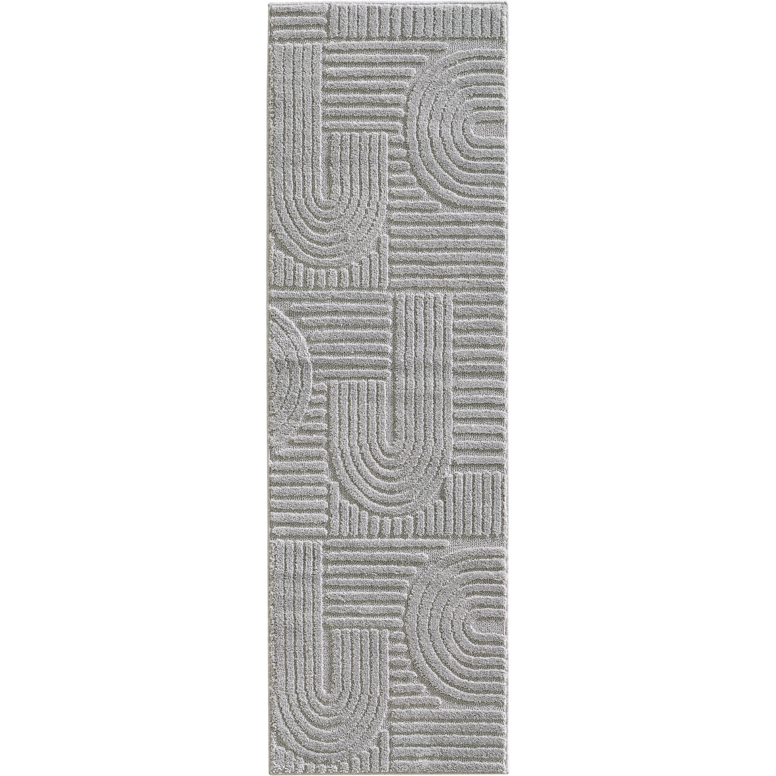 Art Kortpolig vloerkleed Scandinavische boho – Zilver (1121)