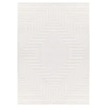 Sahara Kortpolig vloerkleed 3D-design – Crème (1111)