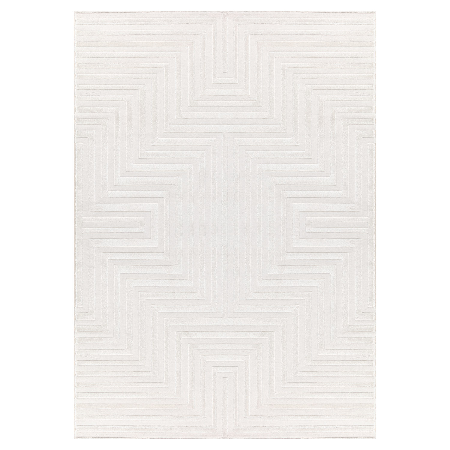 Sahara Kortpolig vloerkleed 3D-design – Crème (1111)