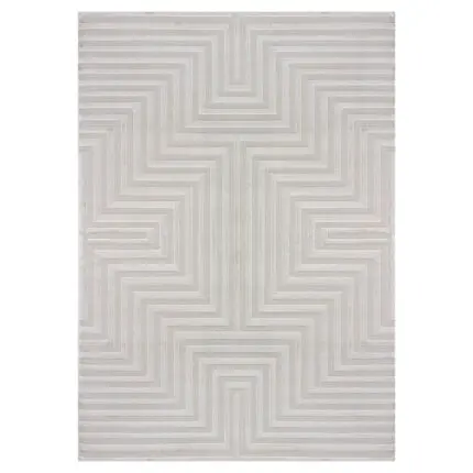 Sahara Kortpolig vloerkleed 3D-design – Zilver (1111)