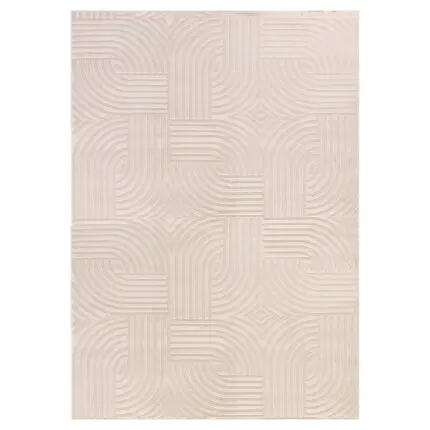 Sahara Kortpolig vloerkleed 3D-design – Beige (1112)