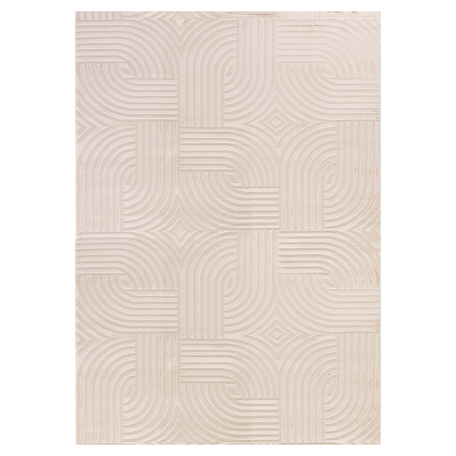 Sahara Kortpolig vloerkleed 3D-design – Beige (1112)