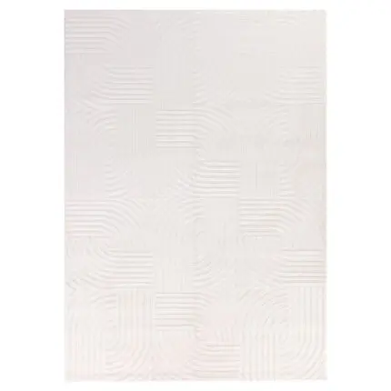 Sahara Kortpolig vloerkleed 3D-design – Crème (1112)