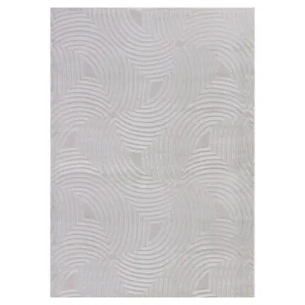 Sahara Kortpolig vloerkleed 3D-design – Zilver (1113)