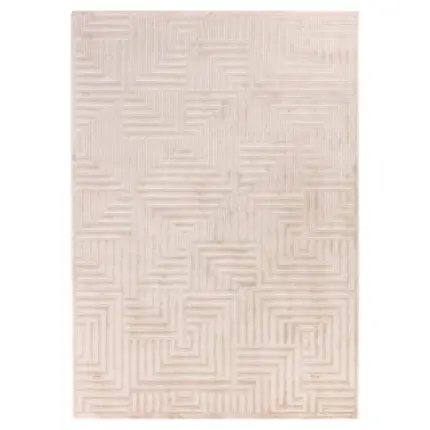 Sahara Kortpolig vloerkleed 3D-design – Beige (1114)