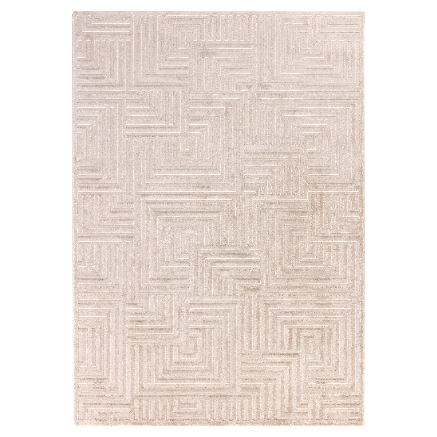 Sahara Kortpolig vloerkleed 3D-design – Beige (1114)
