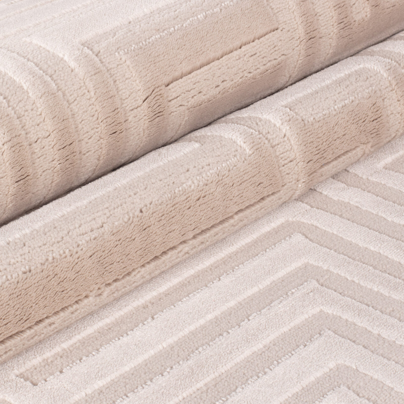 Sahara Kortpolig vloerkleed 3D-design – Beige (1114)