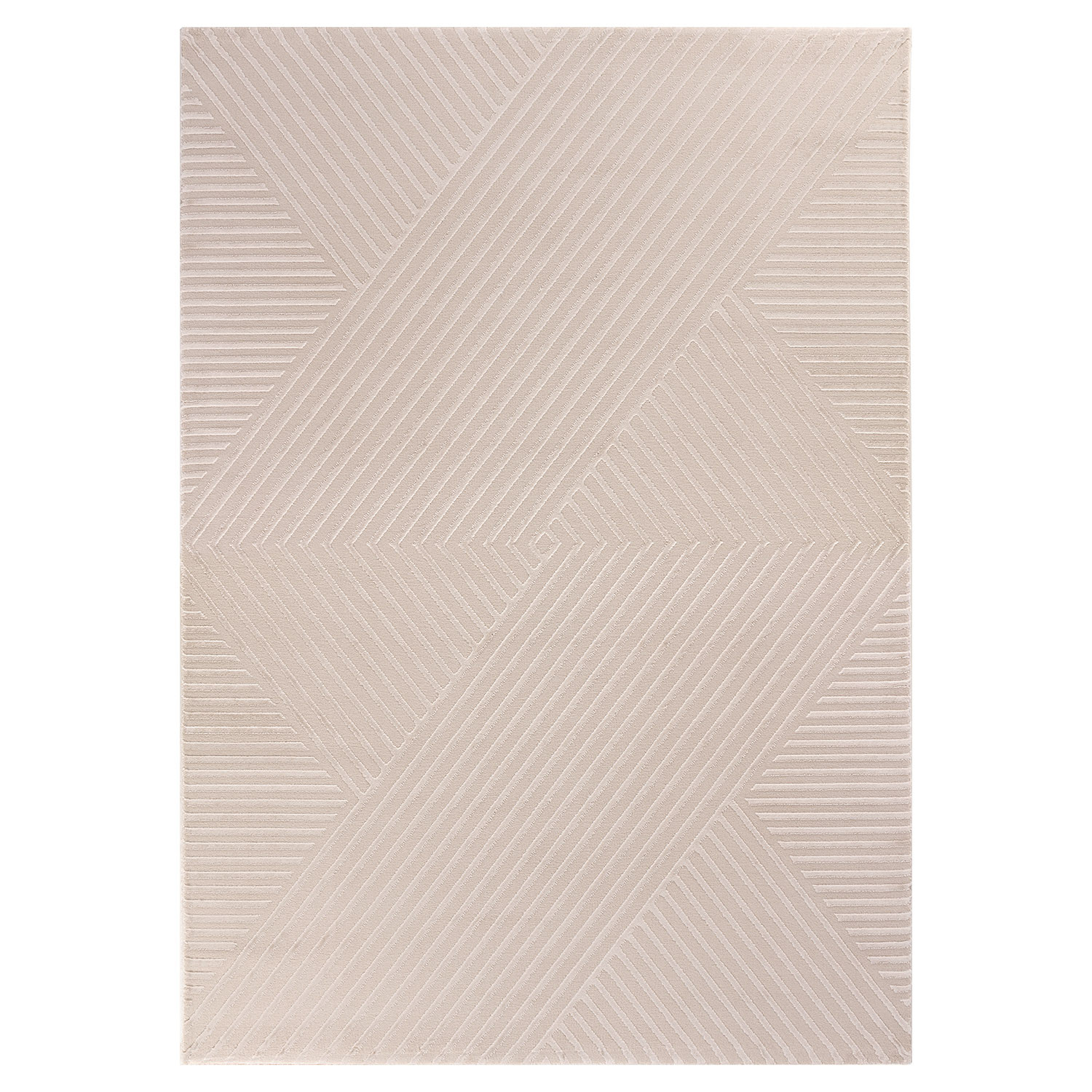 Sahara Kortpolig vloerkleed 3D-design – Beige (1115)