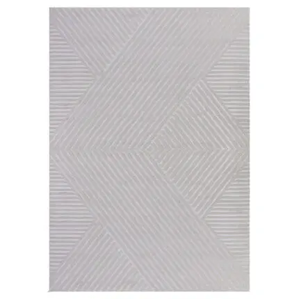 Sahara Kortpolig vloerkleed 3D-design – Zilver (1115)