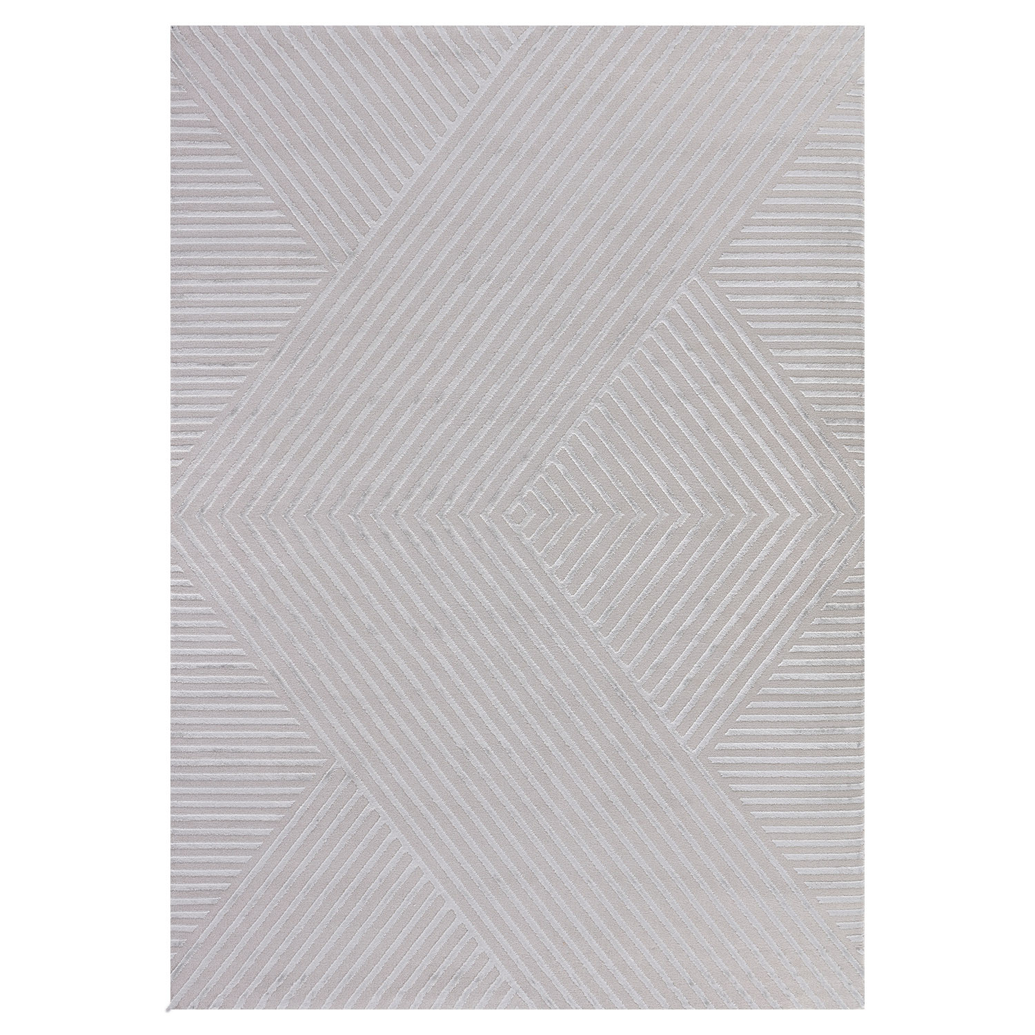 Sahara Kortpolig vloerkleed 3D-design – Zilver (1115)