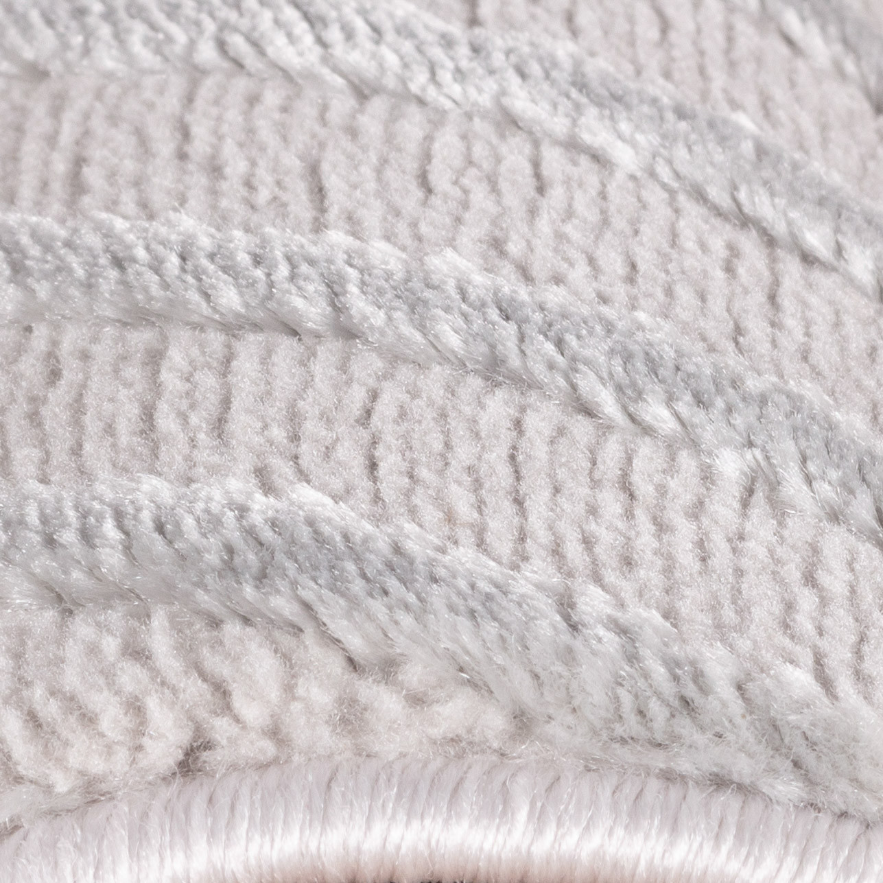 Sahara Kortpolig vloerkleed 3D-design – Zilver (1115)