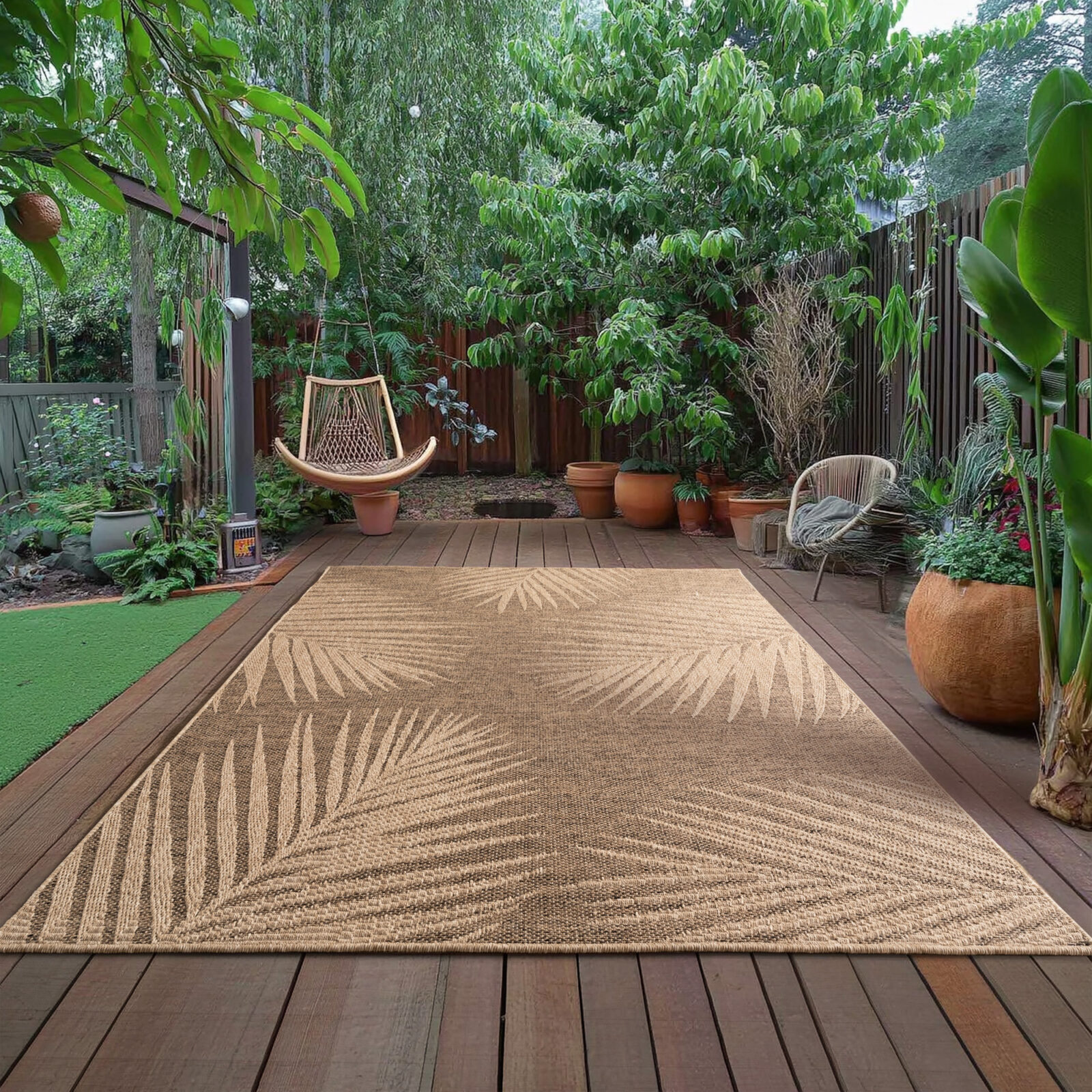 Timber Binnen- en buitenkleed Jute-look – Bruin (1403)