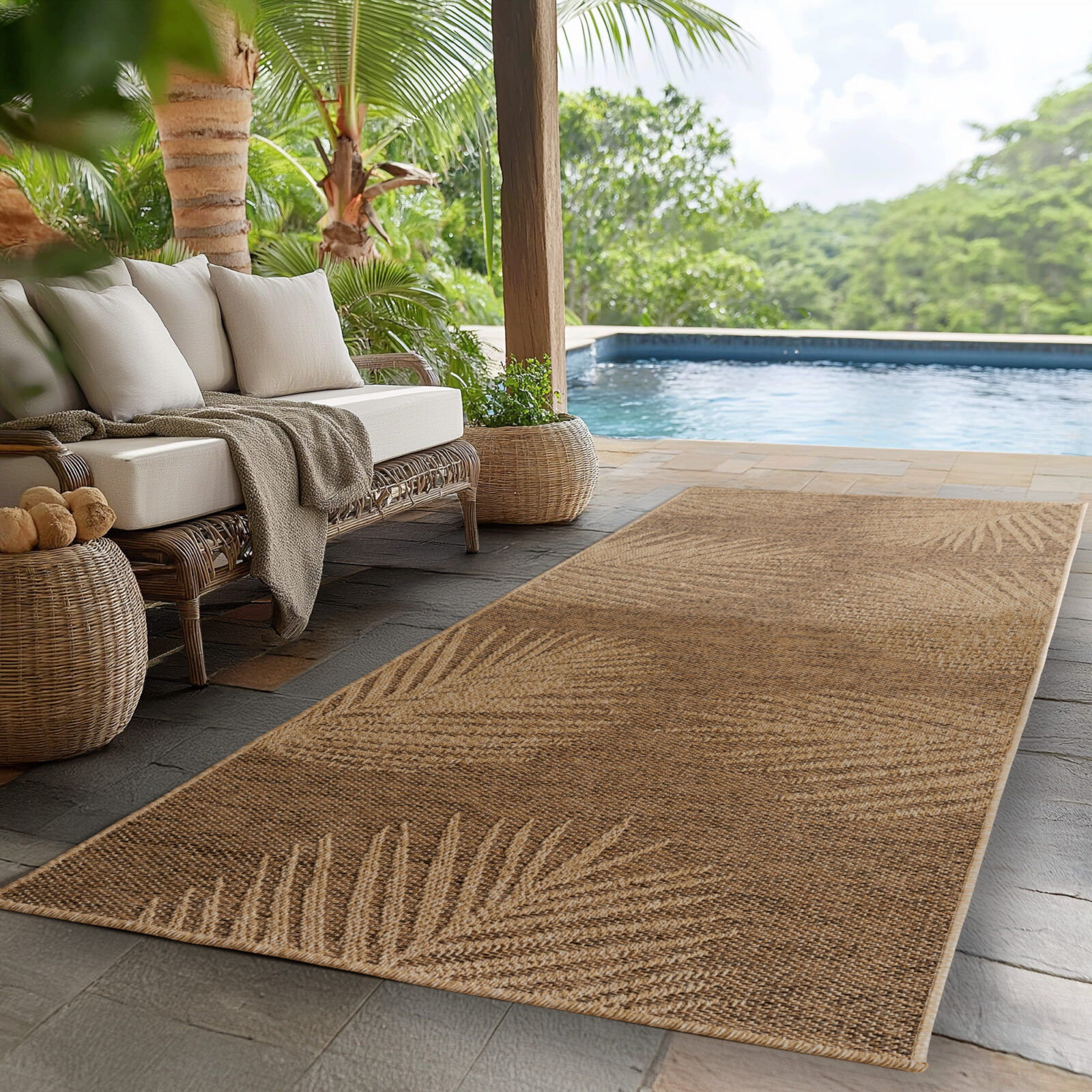 Timber Binnen- en buitenkleed Jute-look – Bruin (1403)