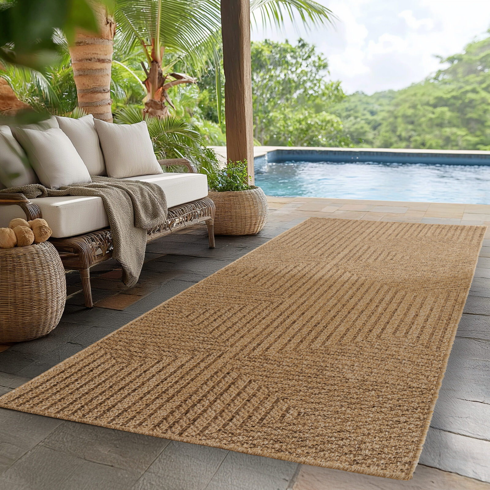 Timber Binnen- en buitenkleed Jute-look – Beige (1404)