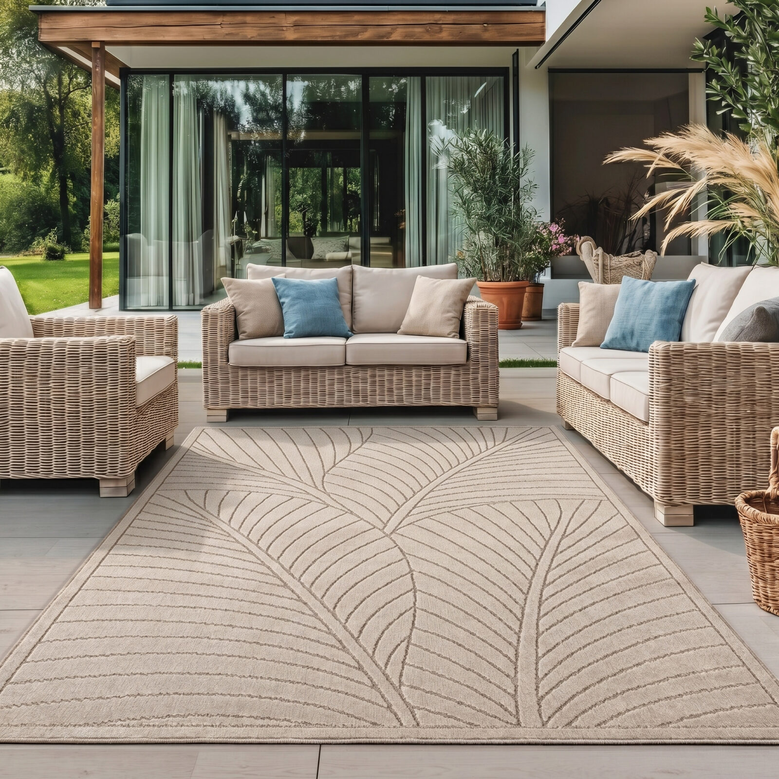Nova Binnen- en buitenkleed Scandinavisch 3D-design – Beige (1203)