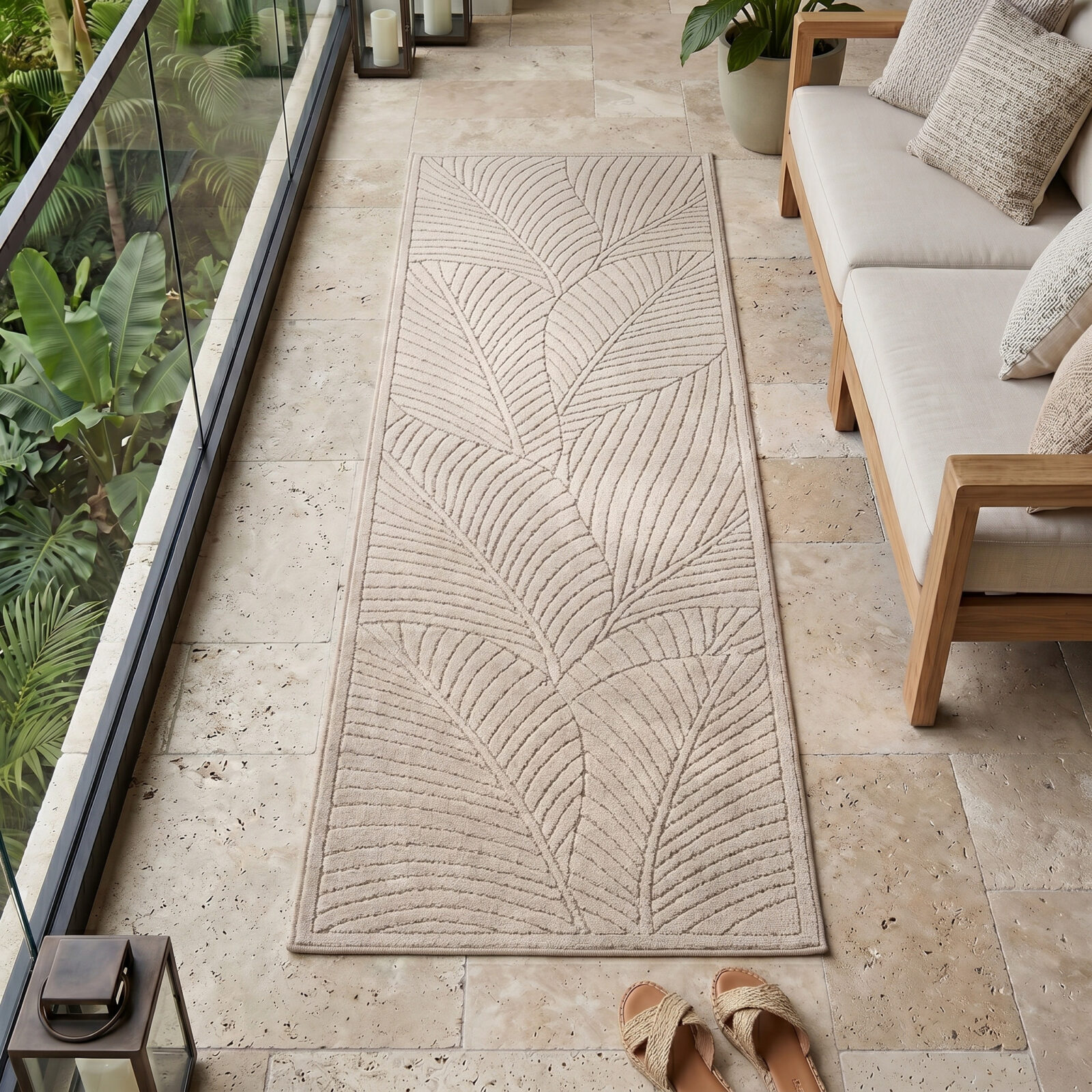 Nova Binnen- en buitenkleed Scandinavisch 3D-design – Beige (1203)
