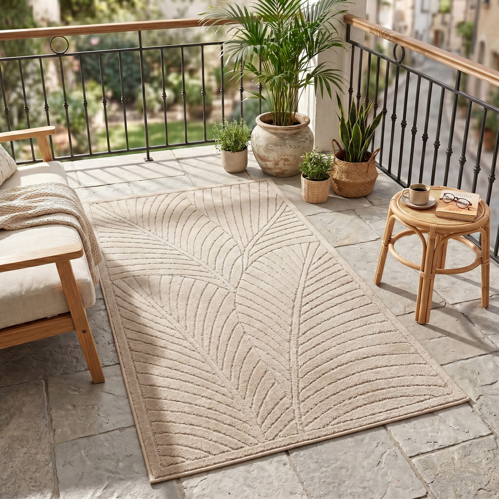 Nova Binnen- en buitenkleed Scandinavisch 3D-design – Beige (1203)
