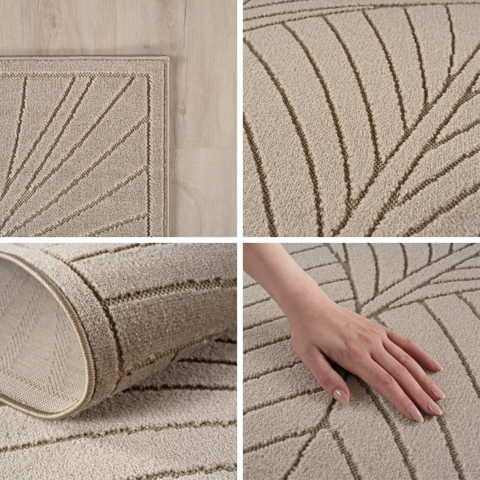 Nova Binnen- en buitenkleed Scandinavisch 3D-design – Beige (1203)