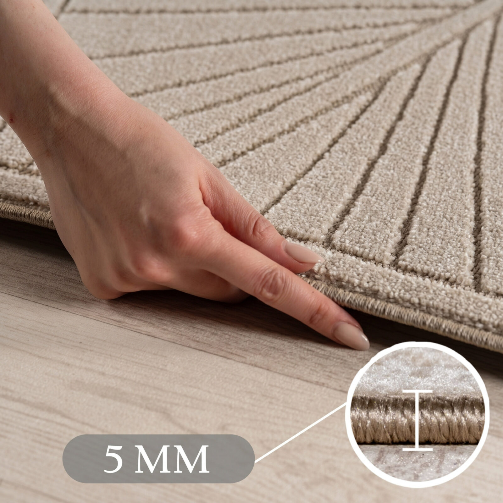 Nova Binnen- en buitenkleed Scandinavisch 3D-design – Beige (1203)