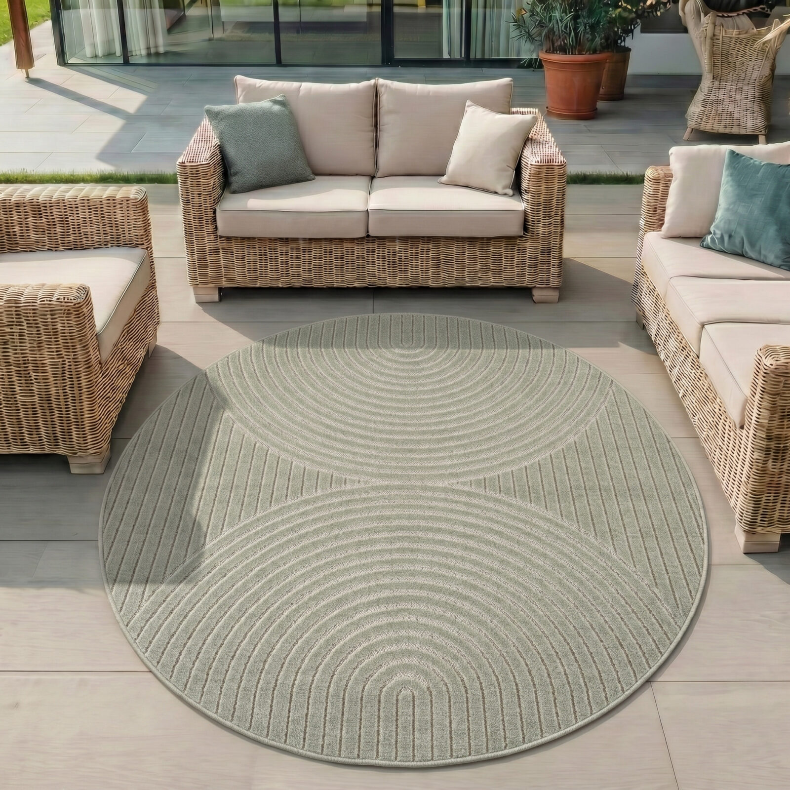 Nova Binnen- en buitenkleed Scandinavisch 3D-design – Groen (1201)