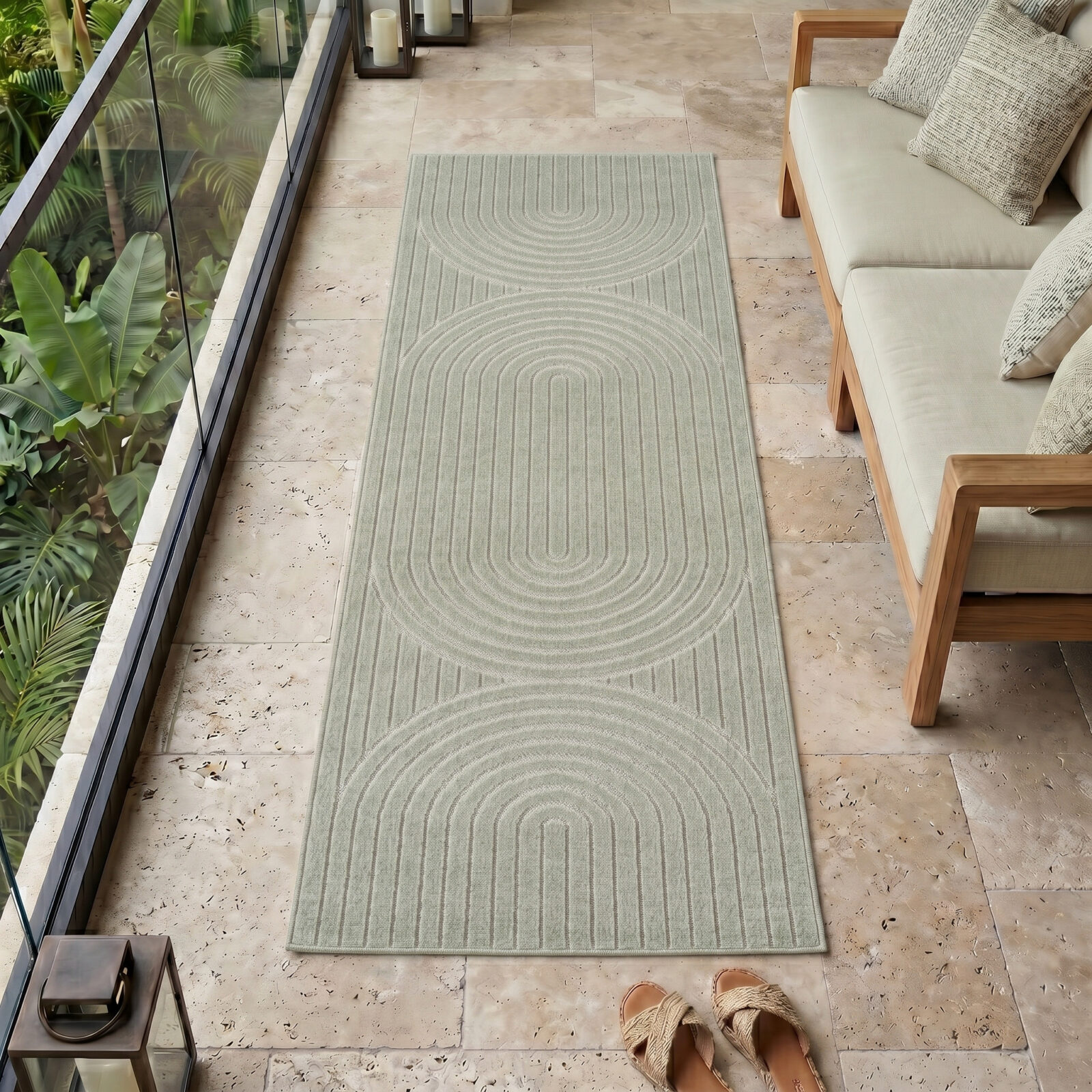 Nova Binnen- en buitenkleed Scandinavisch 3D-design – Groen (1201)