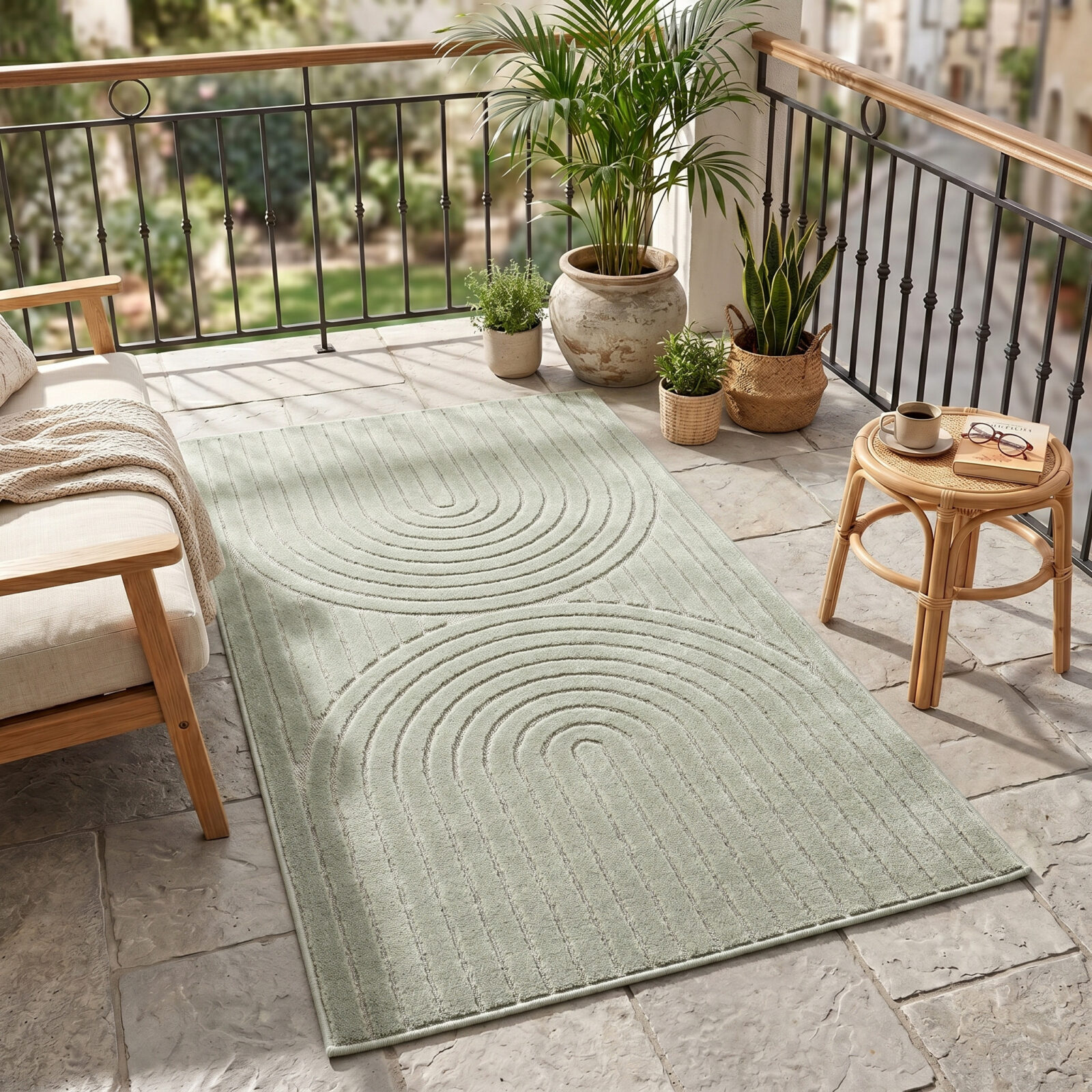 Nova Binnen- en buitenkleed Scandinavisch 3D-design – Groen (1201)