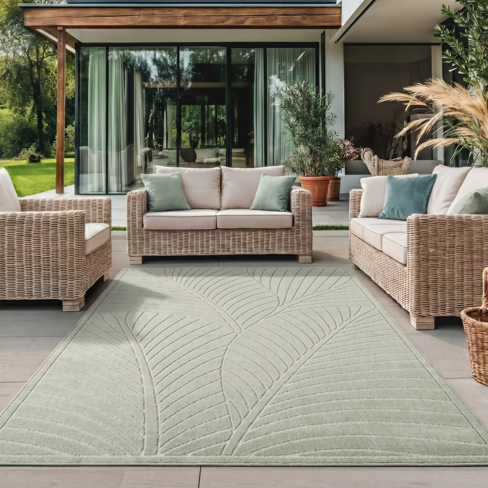 Nova Binnen- en buitenkleed Scandinavisch 3D-design – Groen (1203)