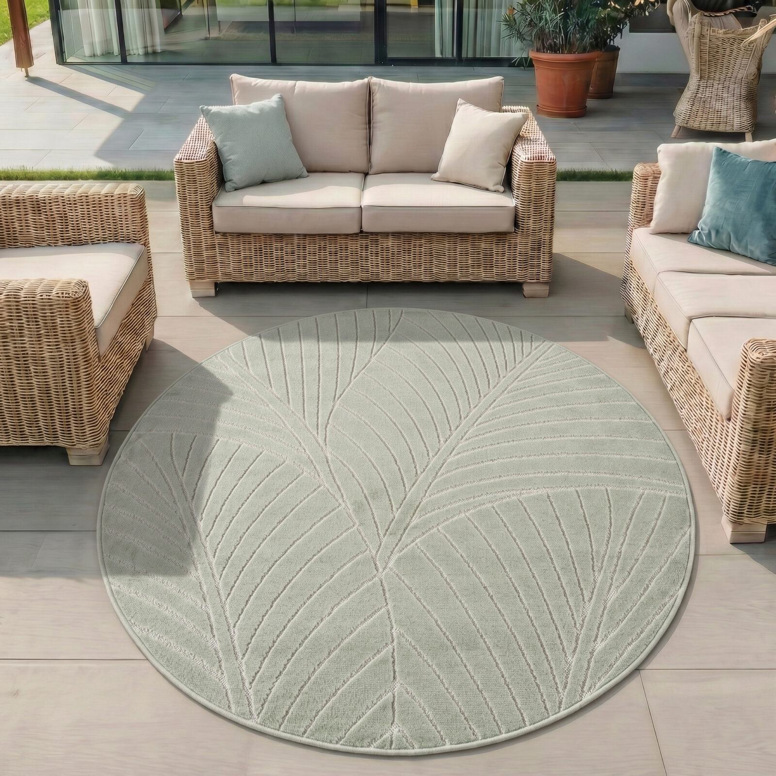 Nova Binnen- en buitenkleed Scandinavisch 3D-design – Groen (1203)