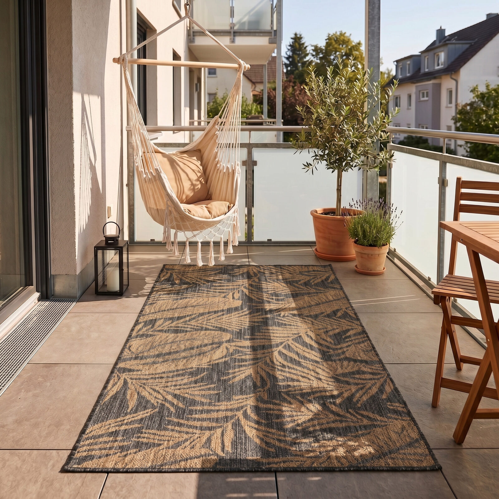Mira Binnen- en buitenkleed Botanisch – Zwart (1451)